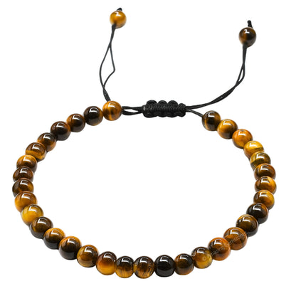 Amazing Gemstone Tigers Eye Anklet Ankle Bracelets for Women - Waterproof Beaded Healing Crystal Anklets, Plus Size Chakra Gemstone Bead Anklet (Stretchy Adjustable - Plain)