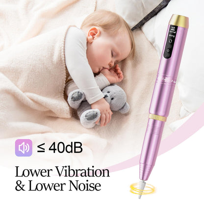 20000RPM Electric Nail Drill Compact Portable Efile Professional Manicure Pedicure Nail File Drill Kit for Acrylic, Gel Nails and Home Salon Use