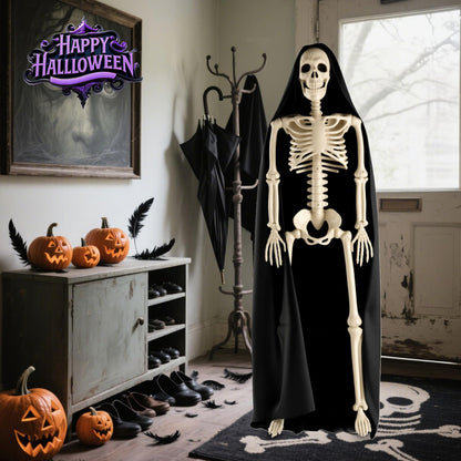 Toolterritary 36" Halloween Skeleton, 3 ft Human Skeleton Full Body Posable Joints Plastic Skeleton for Halloween Decoration, Yard Patio Lawn Garden Skeleton Spooky Party Decoration Indoor Outdoor