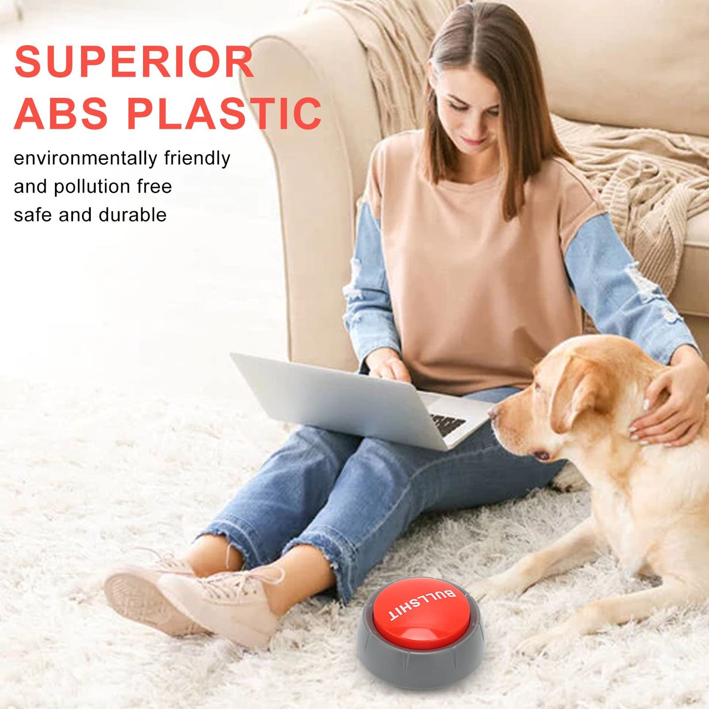 Game Answer Buzzers Alarm Buttons, Talking Press Type Buzzer, ABS Game Buzzer for Pranks, Desk Gadgets, Pet Training