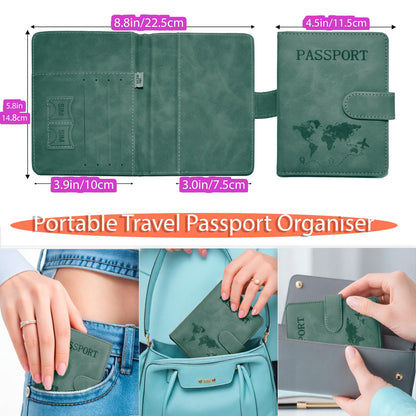 Passport Holder for Travel Essentials, 2 Pack Rfid Passport Cover for Women Men