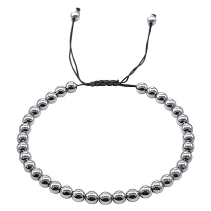 Amazing Gemstone Silver Hematite Anklet Ankle Bracelets for Women - Waterproof Beaded Healing Crystal Anklets, Plus Size Chakra Gemstone Bead Anklet (Stretchy Adjustable - Plain)