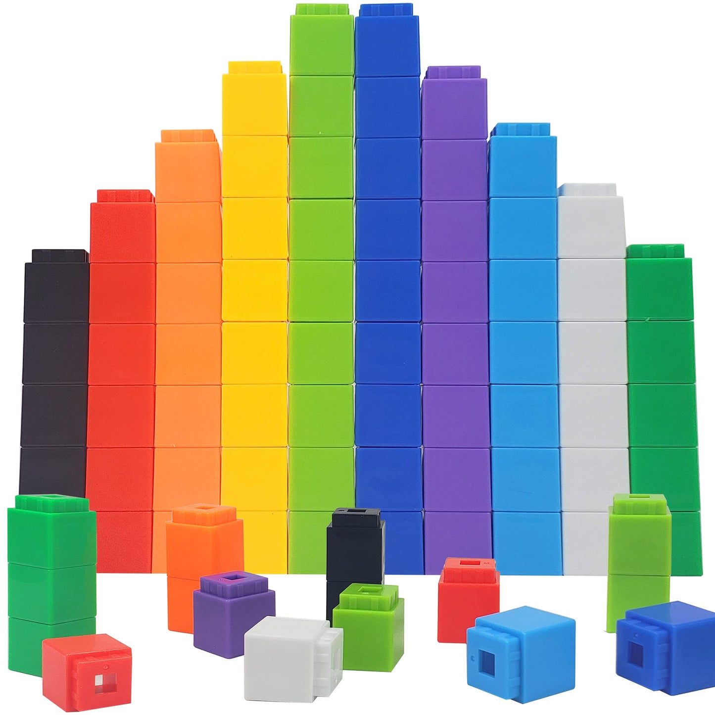 KUTOI Math Manipulatives Counting Cubes, Educational Math Linking Cubes, Classroom Toys Kindergarten Learning Materials Homeschool Supplies,Set of 100 Math Cubes for Kids Ages 3+
