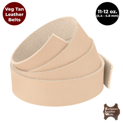 European Leather Works 11-12 oz. (4-4.8mm) Vegetable Tanned Leather Belt Blanks/Straps Size: 1/2"x50" (1.3x127cm) Full Grain Cowhide Tooling, Crafting, Knife Sheath, Furniture