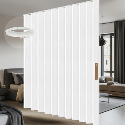 100% Blackout Room Divider Curtains Screen Partitions, Blackout Sound Reducing Divider Room Panel for Doorway Glass Window Sliding Door Patio(White, W100 x L84, 1 Pack)
