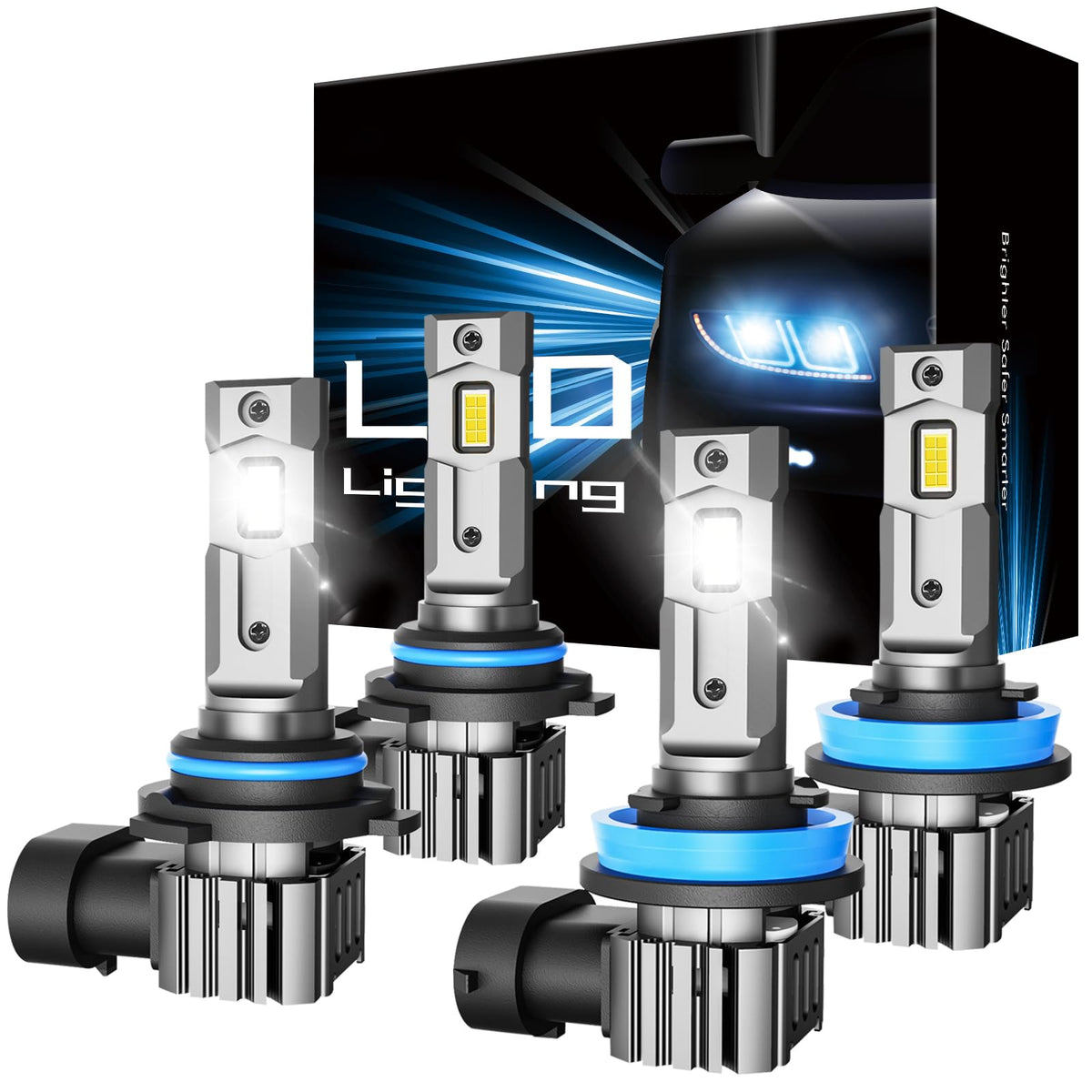 rimthin H11 9005 Bulbs - 60W 16000LM Super Bright Cool White Fog Lights, Plug & Play, Pack of 4