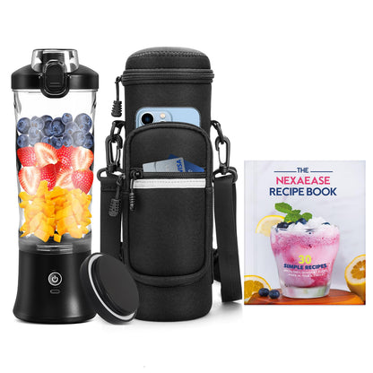 Portable Blender for Shakes and Smoothies- Personal Juicer 20 OZ Electric Protein Shaker Bottle with Insulated Sleeve, USB-C Rechargeable,Travel Lid-Small Blender Cup for Kitchen, Office, Gym,Travel