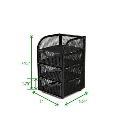 Mind Reader Desktop Accessory Storage, Paper Binder Clip Basket, Workspace, Office, Metal Mesh, 4.75" L x 5" W x 8" H, Black (Pack of 6)