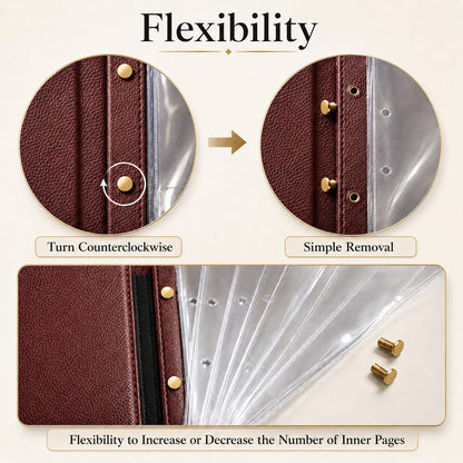 Premium Faux Leather Menu Cover 2-Pack | Stylish & Durable 8.5 x 11 Inch | Restaurant Menu Books with 7 Pages (14 Views) | Perfect for Wine Lists, Cafes, Bars & Hotels