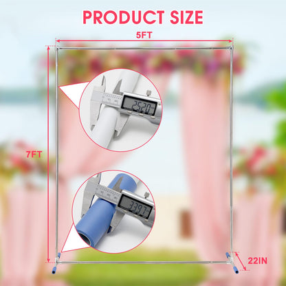 Wedding Arch,7 x 5 FT Metal Arch Backdrop Stand with Support Feet Base,Square Arched Frame for Birthday Party Ceremony Event Balloon Arches Decoration