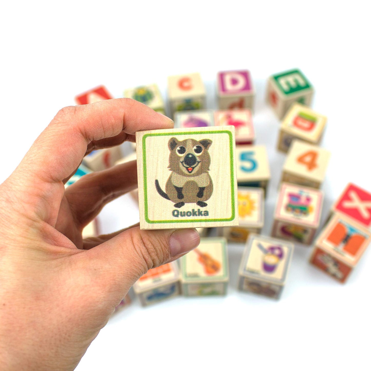 QUOKKA Wooden Blocks for Toddlers 1-3 - 26 Counting ABC Learning Baby Blocks for Kids 3-5 Year Olds Stacking Alphabet Wood Toys for 2-4 Ages - Developmental Toys with Letters Numbers from 12-18 Month