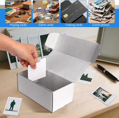 VOKOY Trading Card Storage Box with Dividers, 12 Pack • 400 Count Bulk Card Collection Case, Corrugated Cardboard Storage Box for Sports, TCG/Magic/Mtg Cards (Horizontal Length 7.5 Inch)