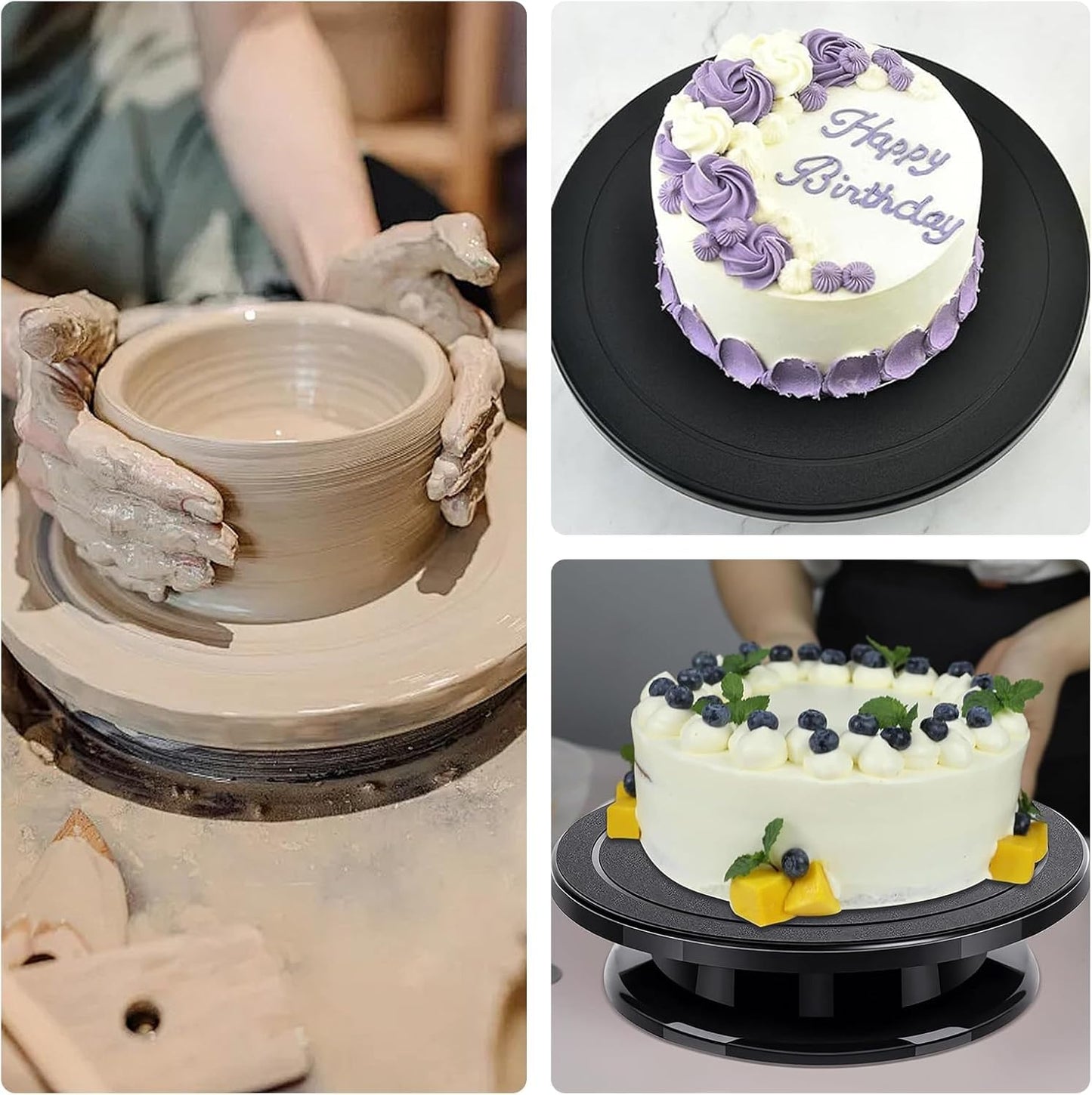 Armrouns 11 Inch Cake Stand, Rotating Cake Turntable for Decorating, Display & Baking, Smooth Revolving Spinner Stand
