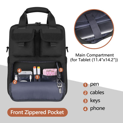 ArcEnCiel Tactical Briefcase, 12L Messenger Bag with 8 Compartments, 900D Oxford Fabric Sturdy Laptop Bag for Business Commute Travel, Fits 14.2" Computer Tablet Files