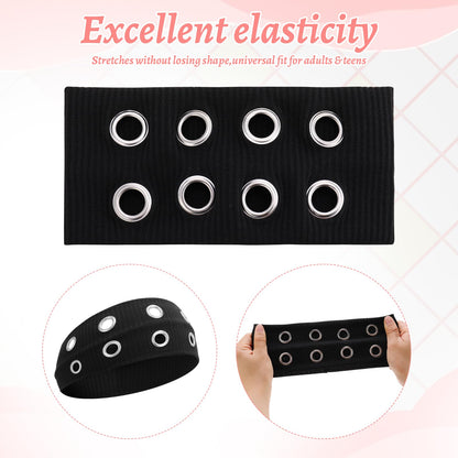JATEBI 8 Pcs Gothic Punk Rock Accessories for Women, Y2K Accessories Set Black Studded Belt Bracelets Grommet Headband Punk Star Pants Chain Necklaces Earrings Sunglasses for Women