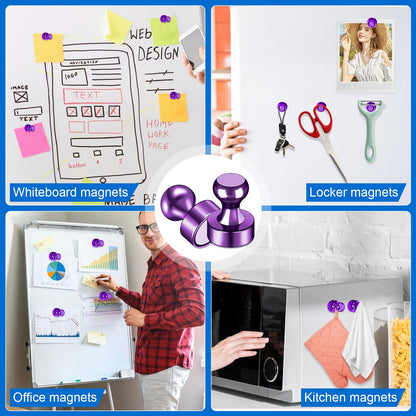 LOVIMAG Fridge Magnets 20Pcs Refrigerator Whiteboard Small Strong Magnet Classroom Kitchen Accessories Decorative Locker Set Decor Must Haves Office Calendar Refrigerador Magnetic Cute Crafts Purple
