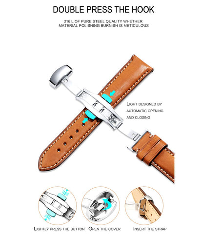 BINLUN Stainless Steel Deployment Clasp Replacement Watch Clasp Buckle for Leather Watch Bands Straps in Gold,Rose Gold,Silver,Black(12mm,14mm,16mm,18mm,20mm,22mm)