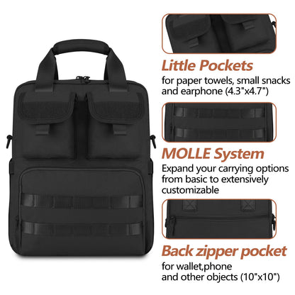 ArcEnCiel Tactical Briefcase, 12L Messenger Bag with 8 Compartments, 900D Oxford Fabric Sturdy Laptop Bag for Business Commute Travel, Fits 14.2" Computer Tablet Files