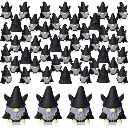 Roowest 60 Pcs 60 Pcs Mini Christmas Gnomes Figurines Decorations Miniature Resin Gnomes Tiny Santa Deer Gingerbread Man Dwarf Figurine to Hide Ornaments for Village Table Decor (Bat)