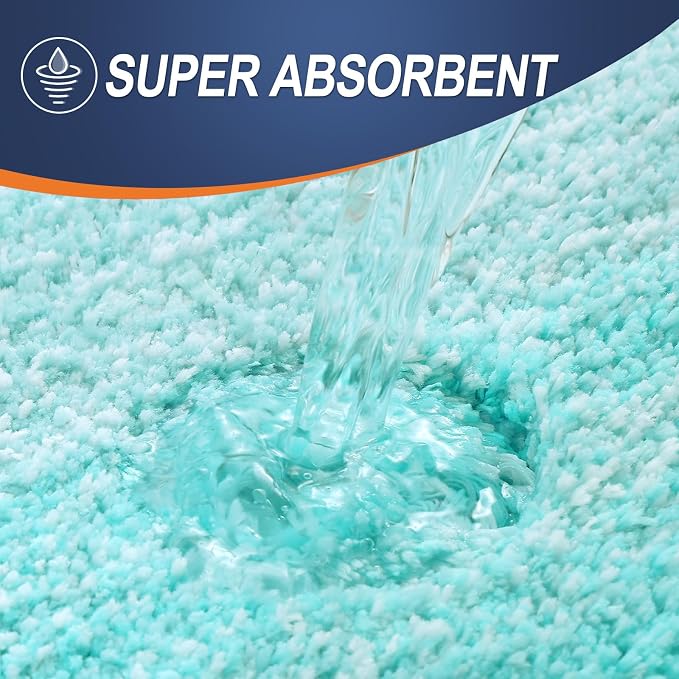 OLANLY Large Bathroom Rugs Mat 40x24, Extra Soft Absorbent Microfiber Bath Rugs, Rubber Backing, Quick Dry, Machine Washable Bath Mats for Bathroom Floor, Tub and Shower, Home Decor Accessories, Teal