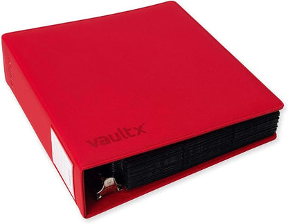 Vault X Large Ring Binder, 900 Cards, fits 9 Pocket Pages, Exo-Tec Material, 3 D-Ring Folder, for Trading Cards (Red)