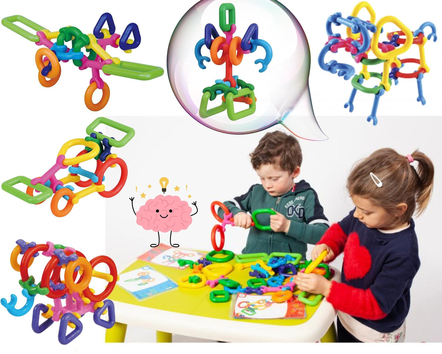 LAVIBI Click & Create Builder Set (80 pcs) - STEM Educational Interlocking Building Blocks for Kids Ages 2-7, Creative Construction Toy for Boys & Girls, Colorful Fine Motor Skills Toy