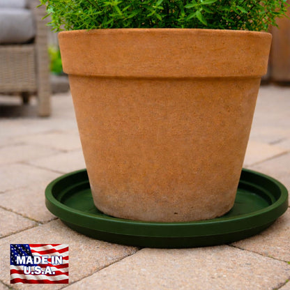 smart spring 10 Inch Plant Pot Tray USA Made – Durable Plastic Flower Pot Saucer – Plant Water Catcher for Indoor Outdoor Garden (6, Deep Forest)