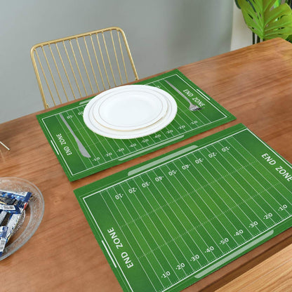 Bardic Set of 1 Washable Placemat American Football Field Pattern Table Mats 18x12 Inch Heat Resistant Non Slip Place Mats for Kitchen Dining Table