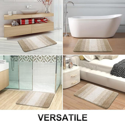OLANLY Bathroom Runner Rugs Mat 44x24, Extra Soft Absorbent Microfiber Bath Rugs, Rubber Backing, Quick Dry, Washable Long Bath Mats for Bathroom Floor, Tub and Shower, Home Decor Accessories, Tan