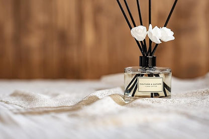 CULTURE & NATURE Reed Diffuser Set 6.7oz (200ml) Lily of the Valley Scented Diffuser with Sticks Home Fragrance Reed Diffuser for Bathroom Shelf Decor