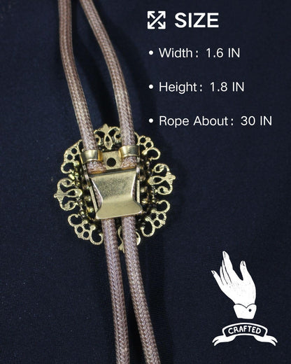 PEARLY JUN Bolo Tie for Men Women Rhinestone Emerald Gold Cowboy Brown Country Style Handmade Leather String Rodeo Festive Days Gifts