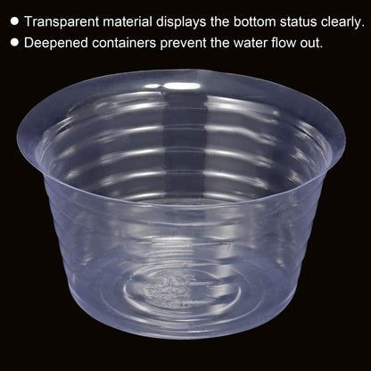 MECCANIXITY Plant Pot Saucer 6 Inch Plastic Round Flower Drip Tray for Indoor Outdoor, Clear Pack of 10