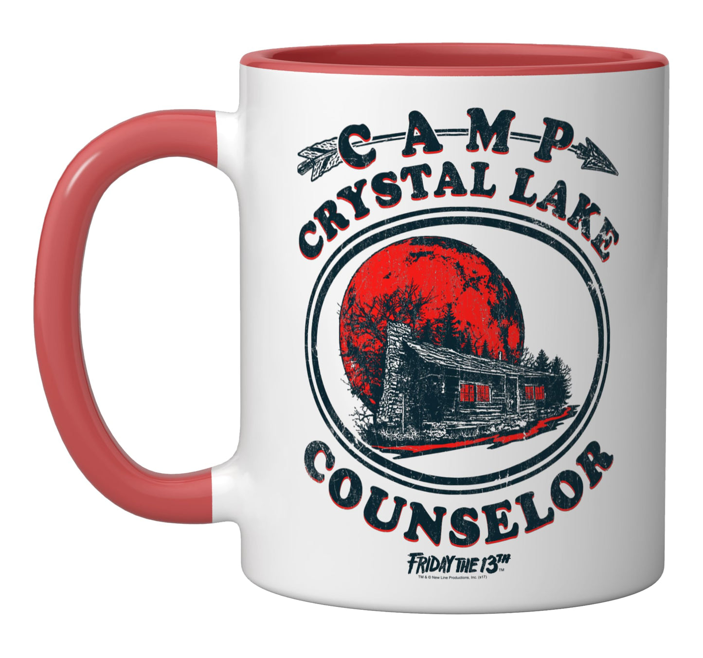 Friday the 13th Camp Counselor Ceramic Mug, Red/White
