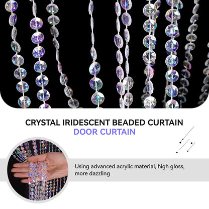 Boshen 3FTx6.5FT 45Strands Crystal Beaded Curtain Door Beads Clear Acrylic Beads Hanging Room Divider Crystal Iridescent Diamond Cut Curtain Doorway Curtain for Room Doorway Divider Party Decor