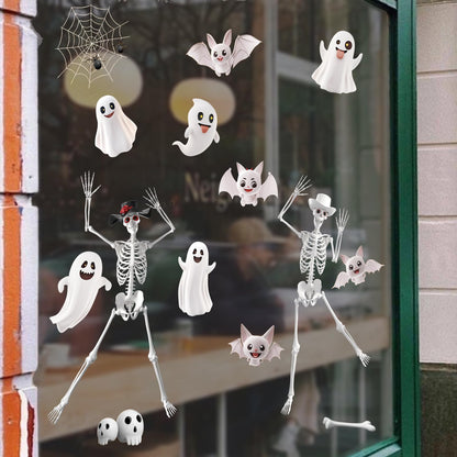 Extra Large Halloween Window Clings Decorations for Glass Window, Halloween Giant Skeleton Window Stickers for Indoor Bathroom Glass Door Decor Home Office Haunted House Party Supplies