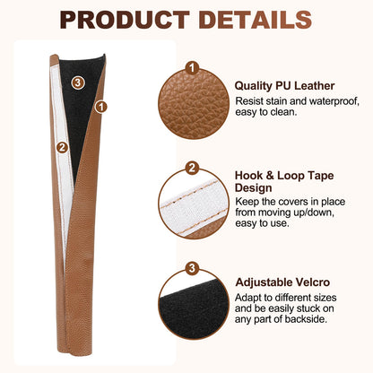 uxcell 2Pcs Refrigerator Door Handle Covers, PU Leather Kitchen Appliance Handle Protector, Anti-Static Fridge Handle Cover Keep Your Microwave Oven Dishwasher Clean, Brown