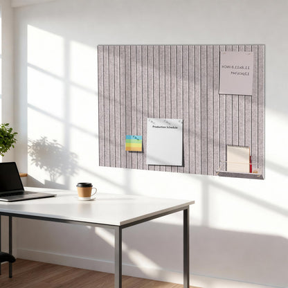 12 Pack Bulletin Boards 48" x 36" Alternative Cork Board for Office,Built-in Storage Device，Large Cork Boards for Walls ， Felt Wall Tiles, Contains Removable Security Stickers and PushPins (V-Gray)