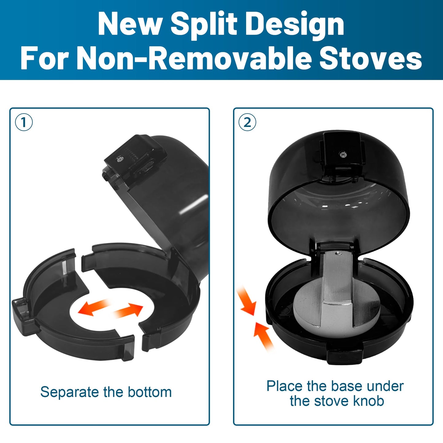 Childproof Stove Knob Safety Covers, Oven Knob Covers for Child Safety 5 Pack, Black Stove Knob Covers & Gas Stove Locks,Heat-Resistant Adhesive,Double-Key Baby Proof Covers for Gas/Electric Burner