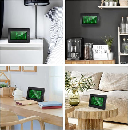 Alarm Clock, Wall Clock, Digital Clock, 3" LED Digit Display, Adjustable Brightness, Auto Night Mode, Auto Alarm Volume Increasing, Wall-Mount & Table-top