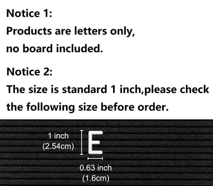 G GAMIT Felt Letter Board Letters Set - Pre-cut 378pcs Standard 1inch White Letters Only (No Board Included)