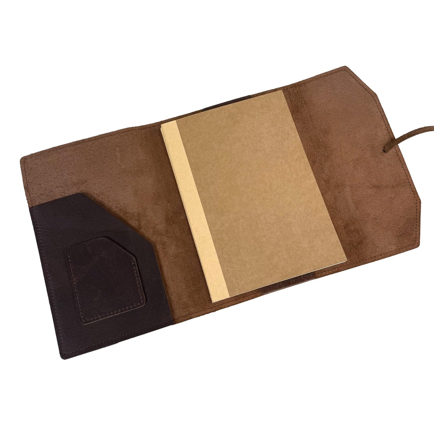 CooLeathor Refillable Leather Journal Writing Notebook - Handmade Leather Journal for Men, A5 Diary Cover Refillable Sketchbook to Drawing, Large 6"x8", Dark Brown