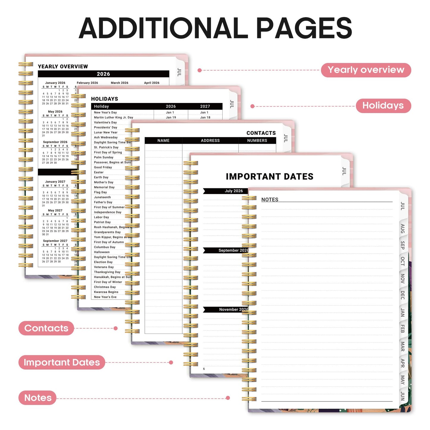 Planner 2026-2027, Academic Year Weekly and Monthly Calender Planner, from Jul 2026 - Jun 2027, Spiral Bound School Planning Book, Perfect for Teacher, Student, Women & Men, A5 (6.3" x 8.5"), Sunset Arroyo