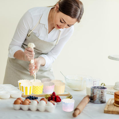 uxcell 50pcs Cupcake Wrappers for Wedding, Paper Baking Cups and Muffins Liners for Birthday Wedding Party Supplies (Gradient Pink)