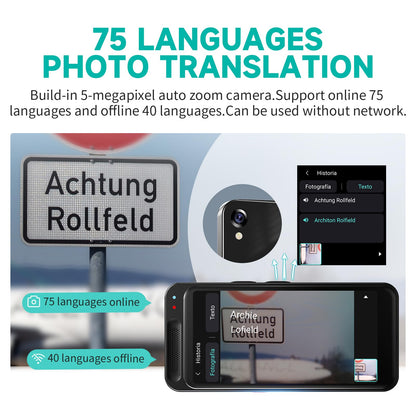 Language Translator Device No WiFi Needed, Tradutor de Idiomas, Upgrade AI Translator Support ChatGPT, Real Time Voice Translation with 150+ Languages, Offline/Photo Translation for Business, Learning