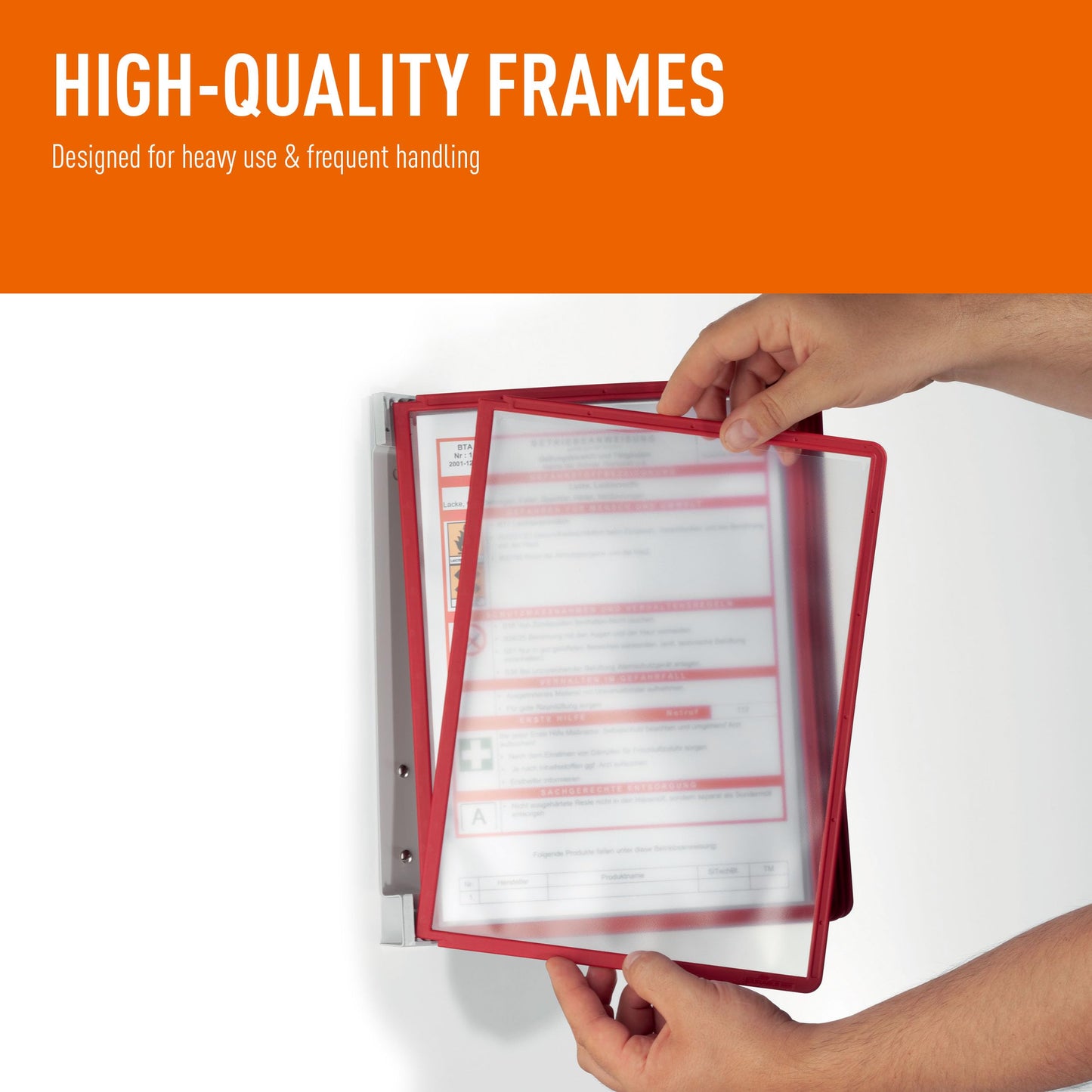 Durable Vario Wall Reference System, 5 Panels, Letter, Asst. Borders And Panels (Pack of 6)