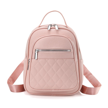Rueesh PU Backpack for Women Small PU Leather Backpack Purse for Ladies Travel Shoulder Bag Pink