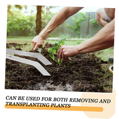 CAXUSD 2pcs Stainless Steel Plant Transplanting Tongs Handheld Removal Tool for Delicate Plants Convenient Gardening