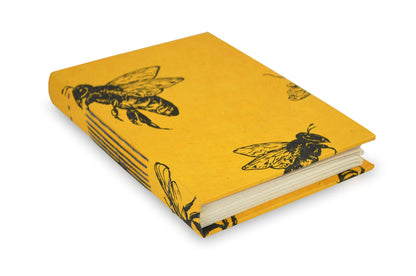 Kathmandu Valley Co. Nepali Keeper Journal with Handmade Lokta Paper. Made in Nepal. (6x9 Inches, Busy Bee)