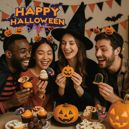 140 Pcs Halloween Pumpkin Cocktail Drink Umbrella Picks, 4 Inch Spooky Paper Toothpicks with Pumpkins Cocktail Umbrellas Fruit Dessert Cupcake Topper Sticks for Halloween Party Decorations (Orange)