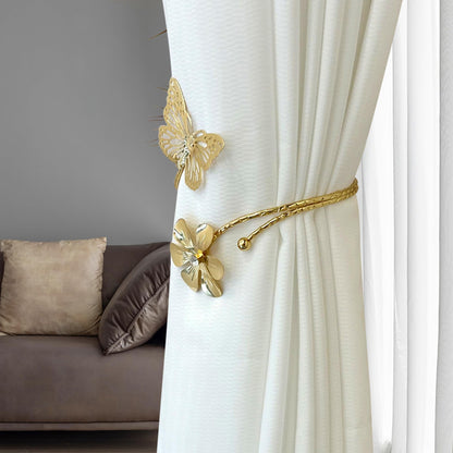 Lagnlnaoy 2pcs Metal Butterfly Curtain Tieback DTY Beautiful Curtains Tie Backs Exquisite Light Luxury Fashion Curtain Binding Strap New Home Housewarming Gifts